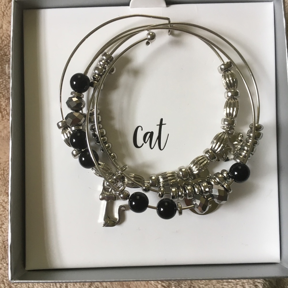 NWOT Cat Charm bracelet set